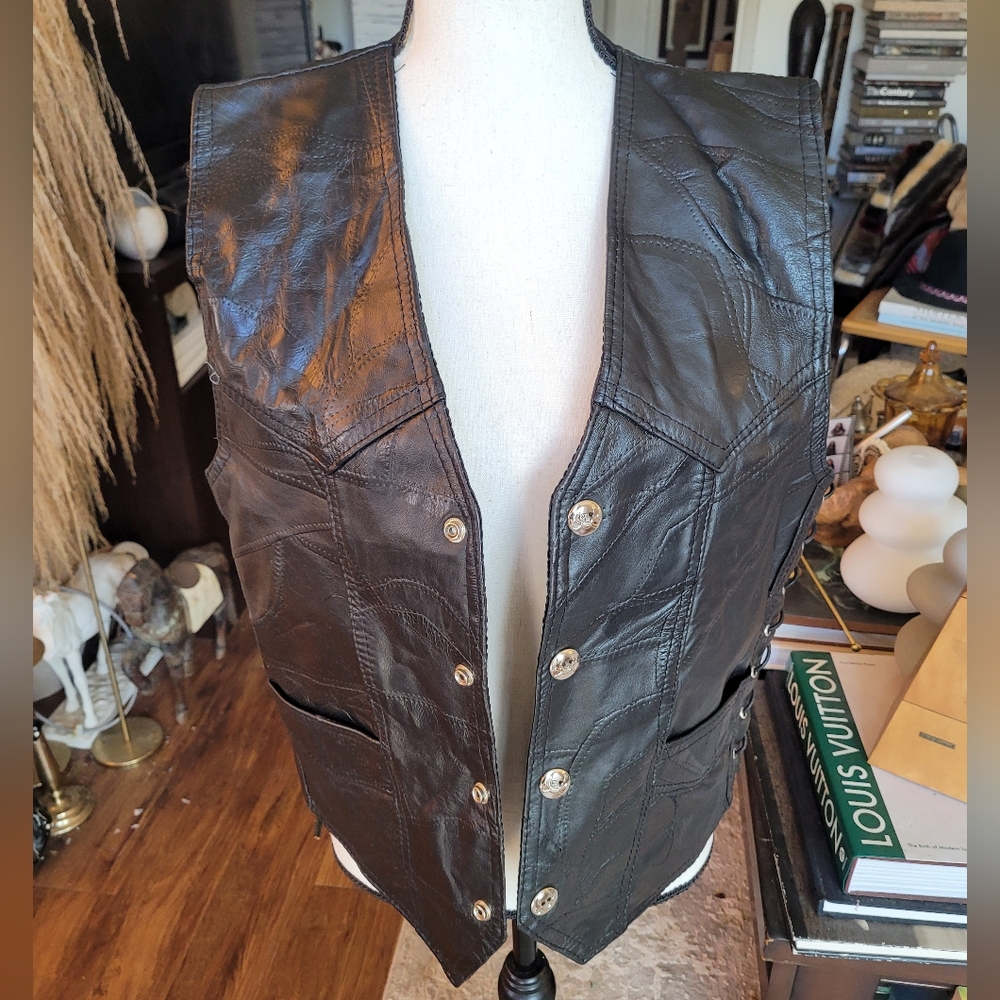 Diamond Supply Co. Black Buffalo Leather Vest